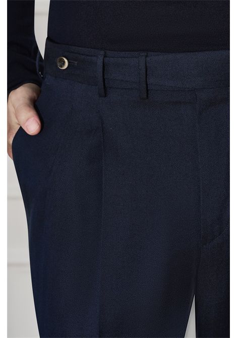 PT Torino Pantaloni Carrot in Lana e Cotone Blu Chiaro Uomo PT TORINO | Pantaloni | CO-ZSCLZB0CL10340